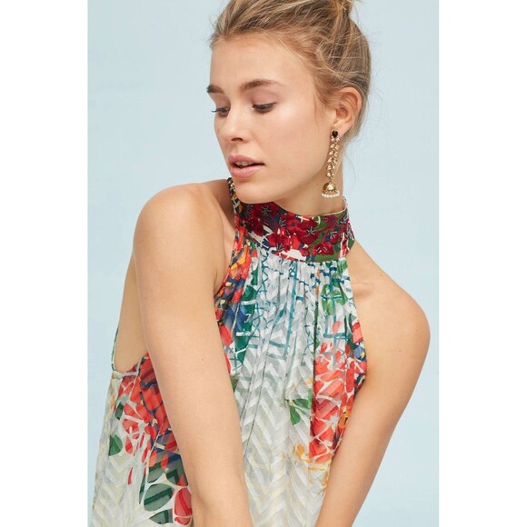 Anthropologie Bhanuni by Jyoti Marilla Beaded Halter Dress Maxi Lined Size Small - Picture 2 of 9